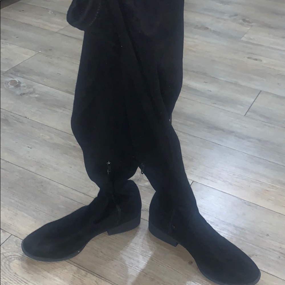 Black thigh high boots!